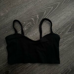 John Gault Black Crop Top W/ Back Details